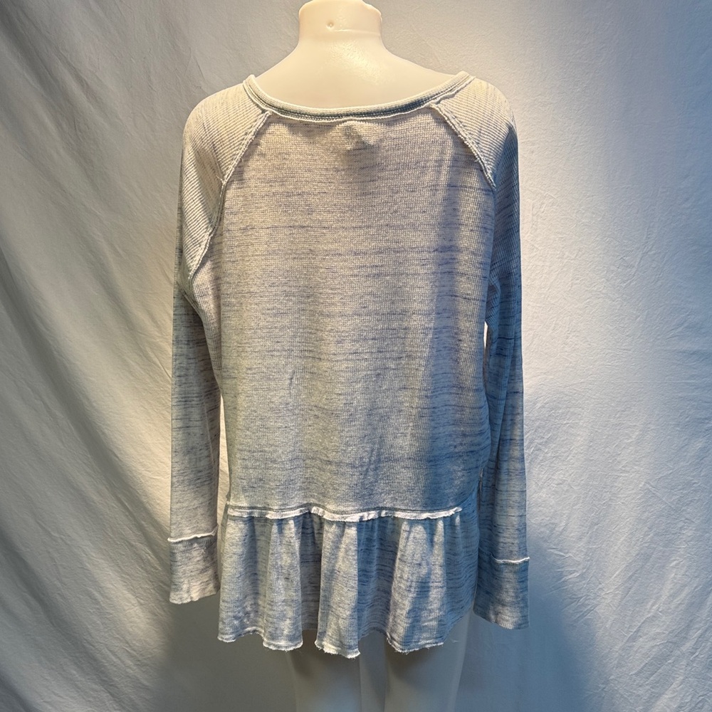 We The Free Heather Gray Ruffled Blouse - Picture 6 of 11